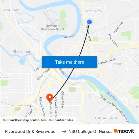 Riverwood Dr & Riverwood Cir to NSU College Of Nursing map