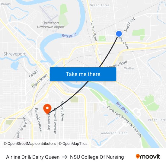 Airline Dr & Dairy Queen to NSU College Of Nursing map