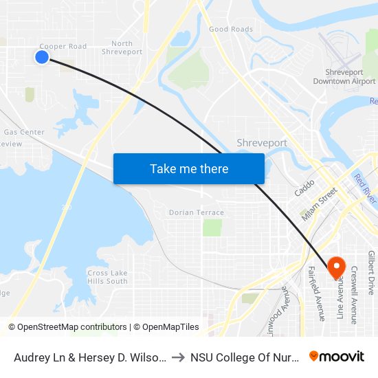 Audrey Ln & Hersey D. Wilson Dr to NSU College Of Nursing map