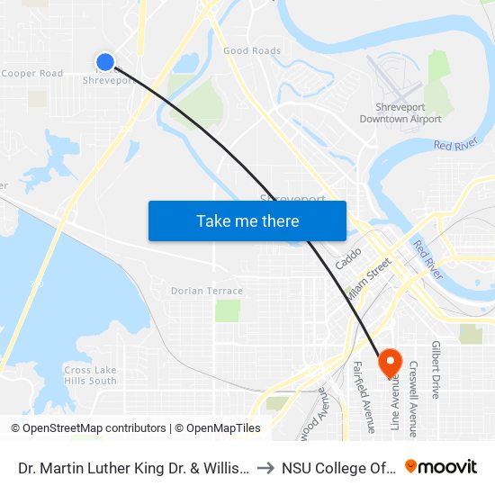 Dr. Martin Luther King Dr. & Willis St (Outbound) to NSU College Of Nursing map