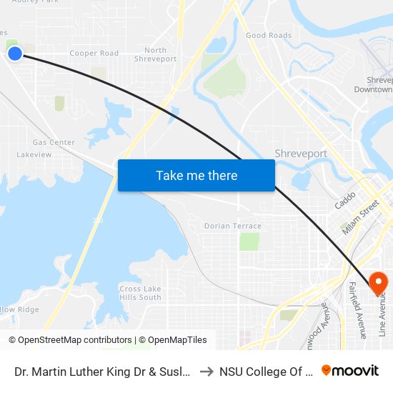 Dr. Martin Luther King Dr & Susla (Outbound) to NSU College Of Nursing map