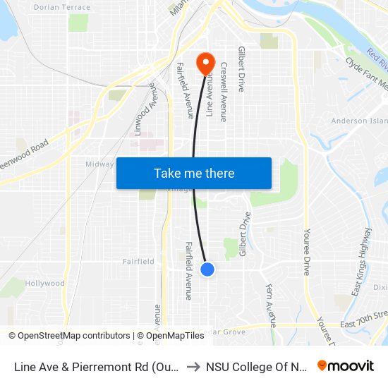 Line Ave & Pierremont Rd (Outbound) to NSU College Of Nursing map