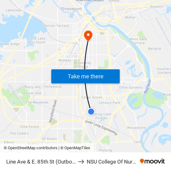 Line Ave & E. 85th St (Outbound) to NSU College Of Nursing map