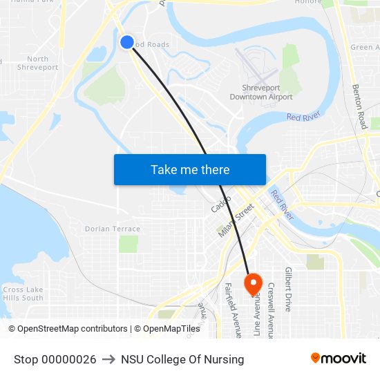 Stop 00000026 to NSU College Of Nursing map