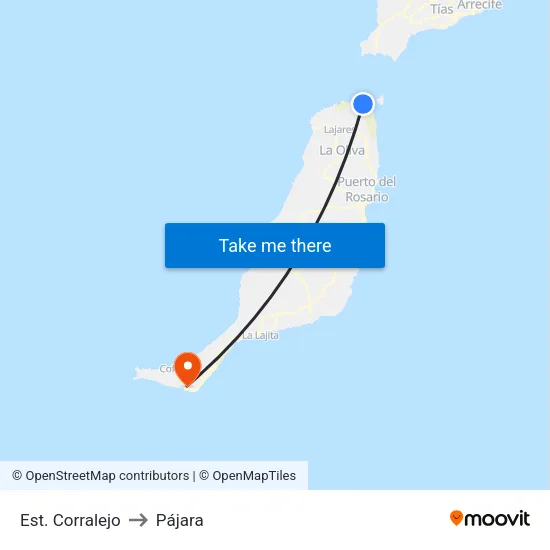 Est. Corralejo to Pájara map