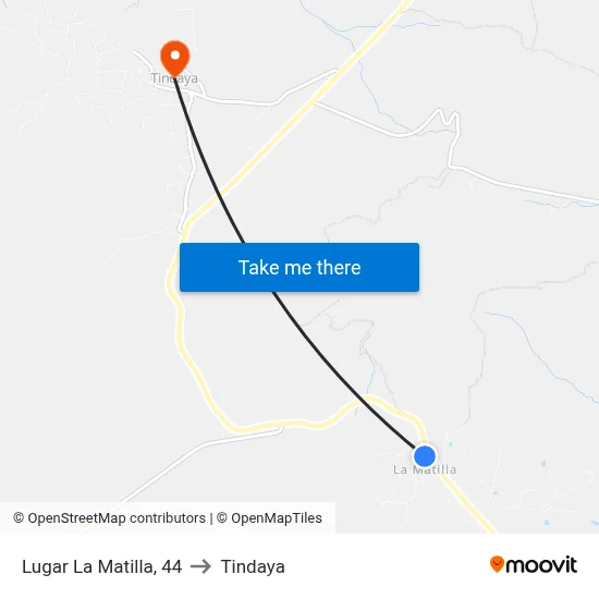 Lugar La Matilla, 44 to Tindaya map