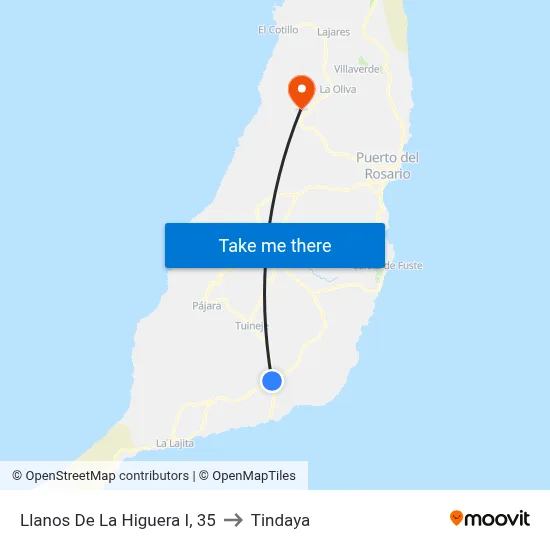 Llanos De La Higuera I, 35 to Tindaya map