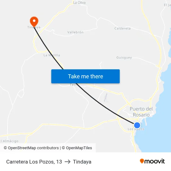 Carretera Los Pozos, 13 to Tindaya map