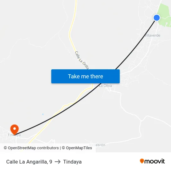 Calle La Angarilla, 9 to Tindaya map