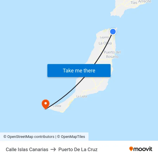 Calle Islas Canarias to Puerto De La Cruz map