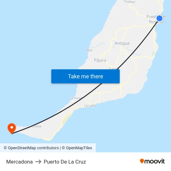 Mercadona to Puerto De La Cruz map