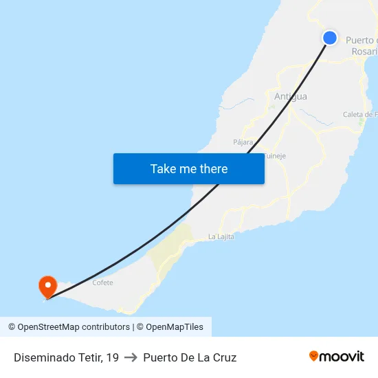 Diseminado Tetir, 19 to Puerto De La Cruz map