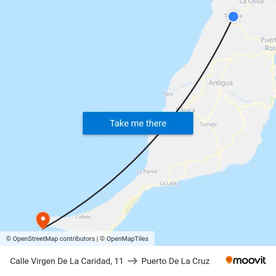 Calle Virgen De La Caridad, 11 to Puerto De La Cruz map