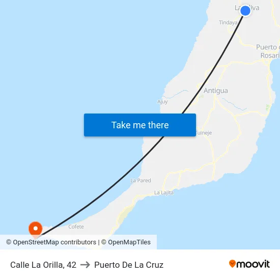 Calle La Orilla, 42 to Puerto De La Cruz map