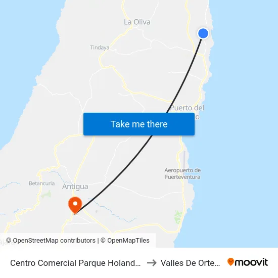 Centro Comercial Parque Holandés to Valles De Ortega map