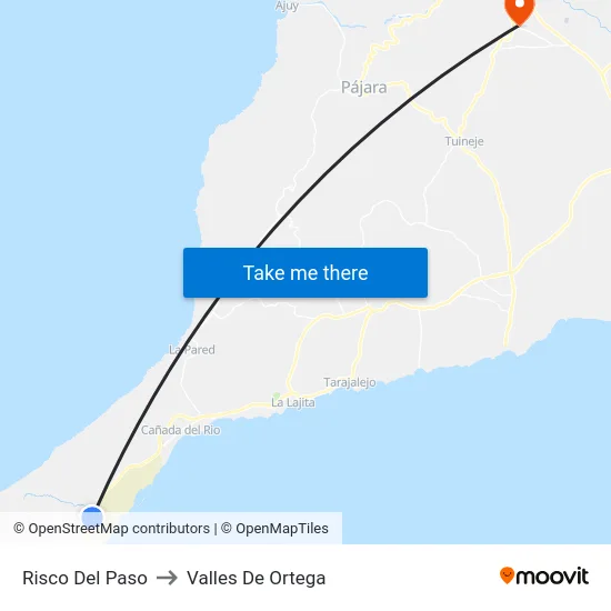 Risco Del Paso to Valles De Ortega map