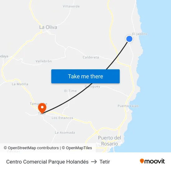 Centro Comercial Parque Holandés to Tetir map