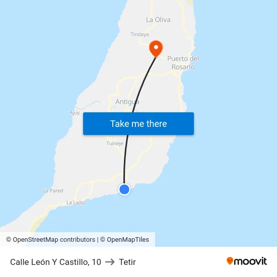 Calle León Y Castillo, 10 to Tetir map