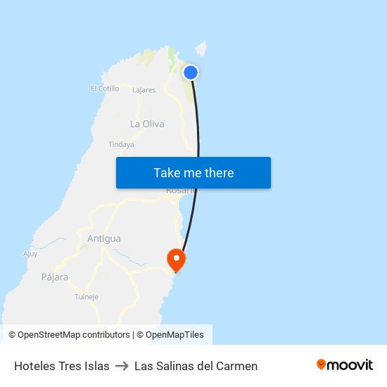 Hoteles Tres Islas to Las Salinas del Carmen map