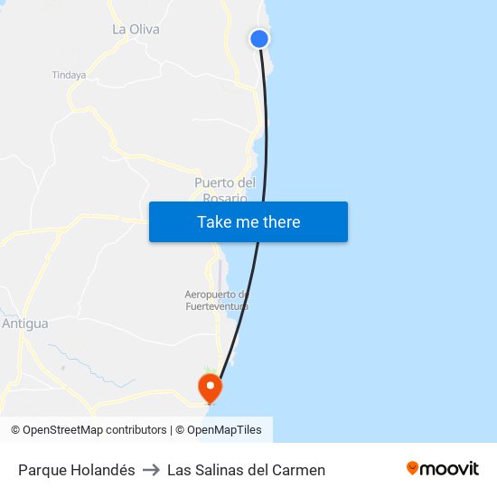 Parque Holandés to Las Salinas del Carmen map