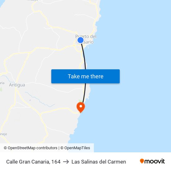 Calle Gran Canaria, 164 to Las Salinas del Carmen map