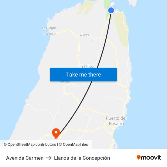 Avenida Carmen to Llanos de la Concepción map