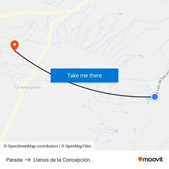 Parada to Llanos de la Concepción map