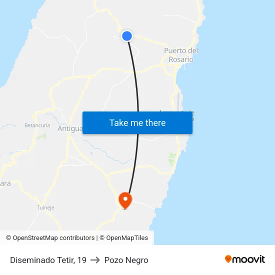 Diseminado Tetir, 19 to Pozo Negro map
