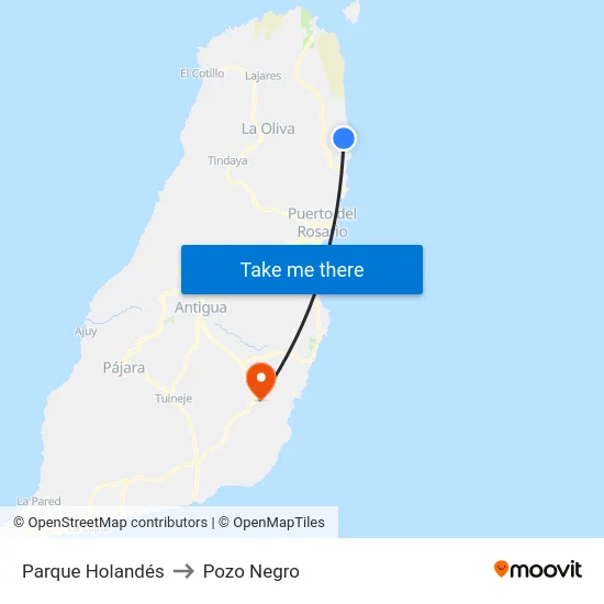 Parque Holandés to Pozo Negro map