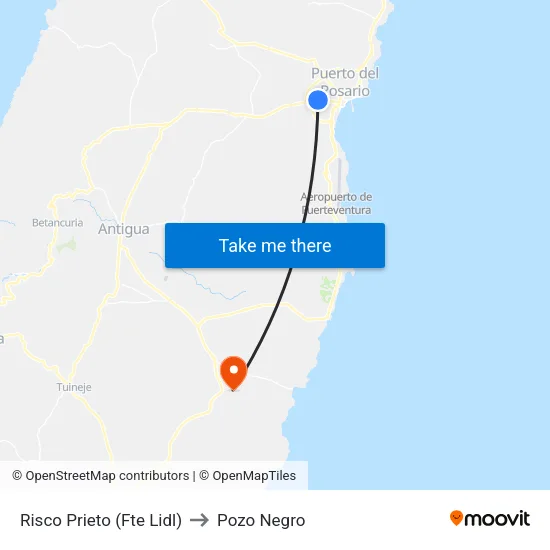 Risco Prieto (Fte Lidl) to Pozo Negro map