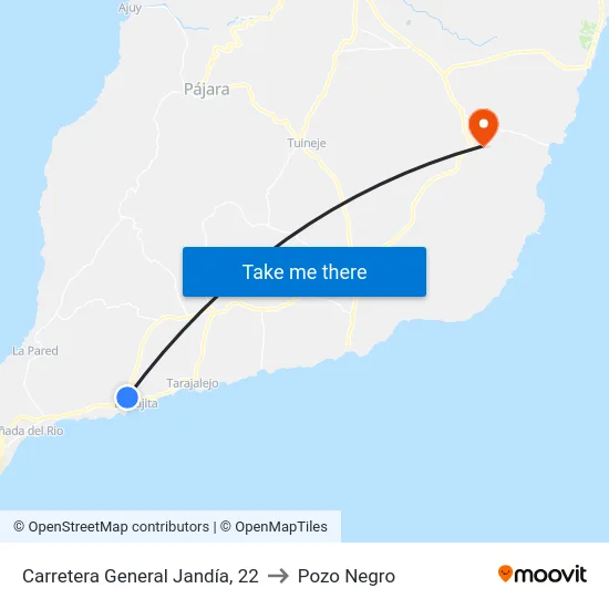 Carretera General Jandía, 22 to Pozo Negro map