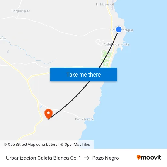 Urbanización Caleta Blanca Cc, 1 to Pozo Negro map