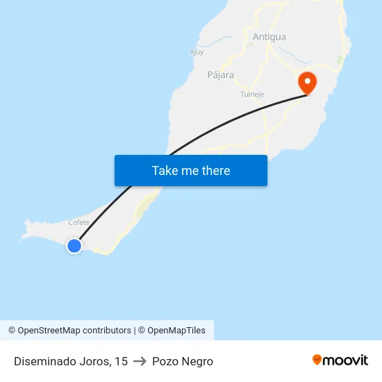 Diseminado Joros, 15 to Pozo Negro map