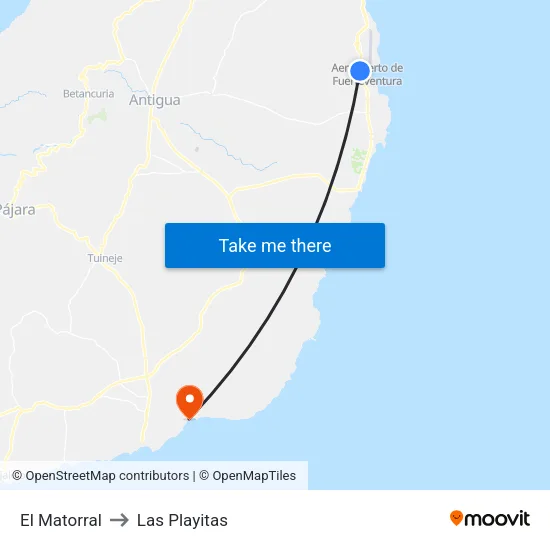 El Matorral to Las Playitas map