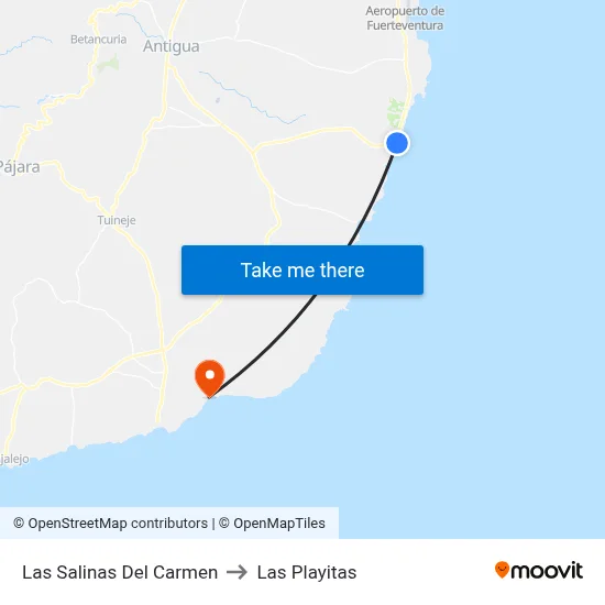 Las Salinas Del Carmen to Las Playitas map