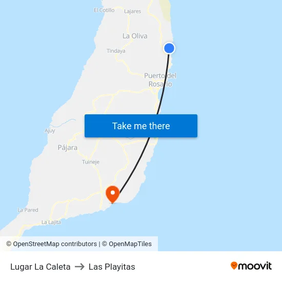 Lugar La Caleta to Las Playitas map