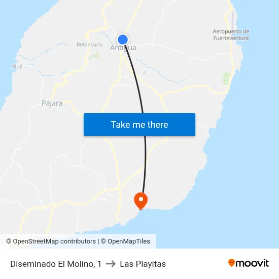 Diseminado El Molino, 1 to Las Playitas map