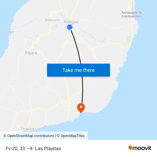Fv-20, 33 to Las Playitas map