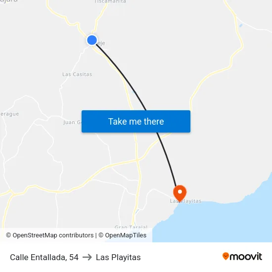 Calle Entallada, 54 to Las Playitas map
