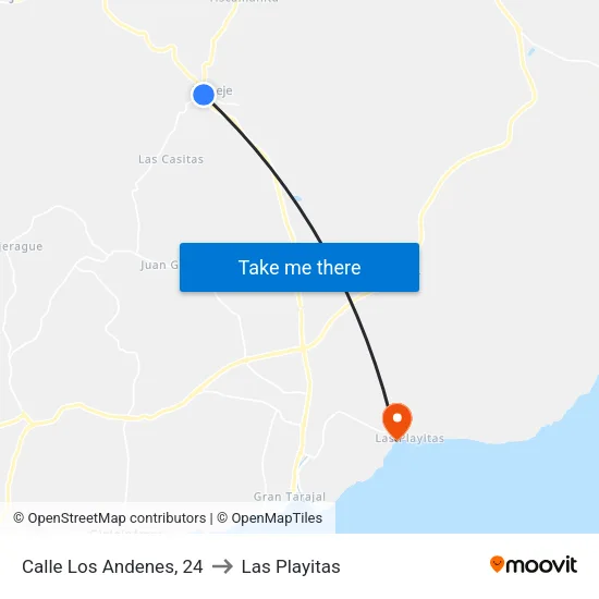 Calle Los Andenes, 24 to Las Playitas map