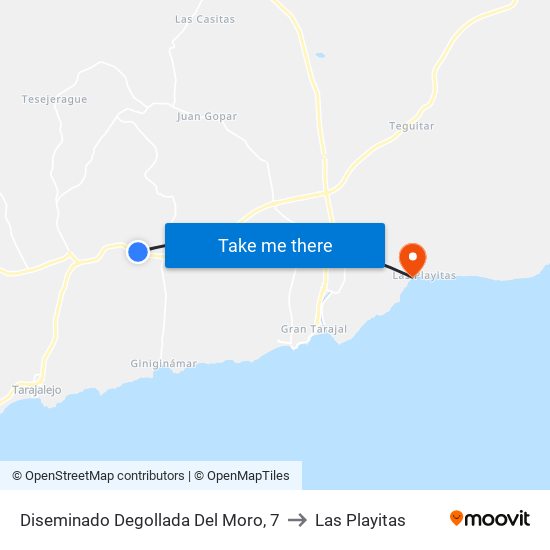 Diseminado Degollada Del Moro, 7 to Las Playitas map