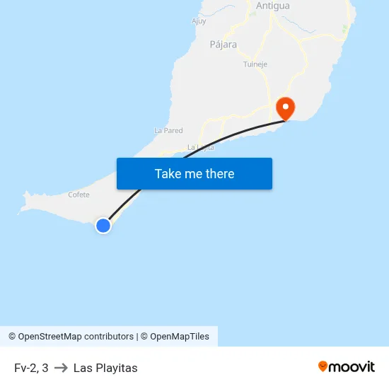 Fv-2, 3 to Las Playitas map