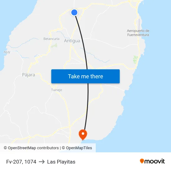 Fv-207, 1074 to Las Playitas map
