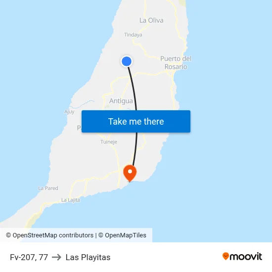 Fv-207, 77 to Las Playitas map