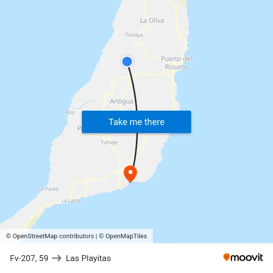 Fv-207, 59 to Las Playitas map