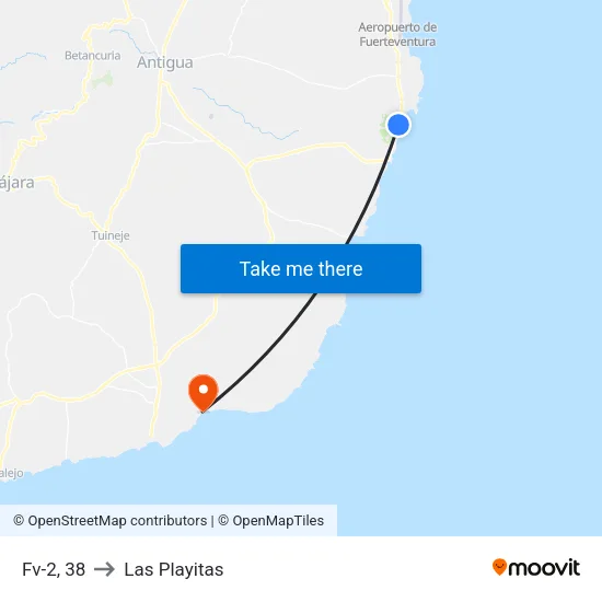 Fv-2, 38 to Las Playitas map