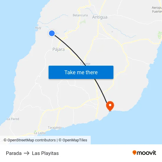 Parada to Las Playitas map