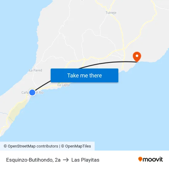 Esquinzo-Butihondo, 2a to Las Playitas map