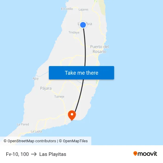 Fv-10, 100 to Las Playitas map