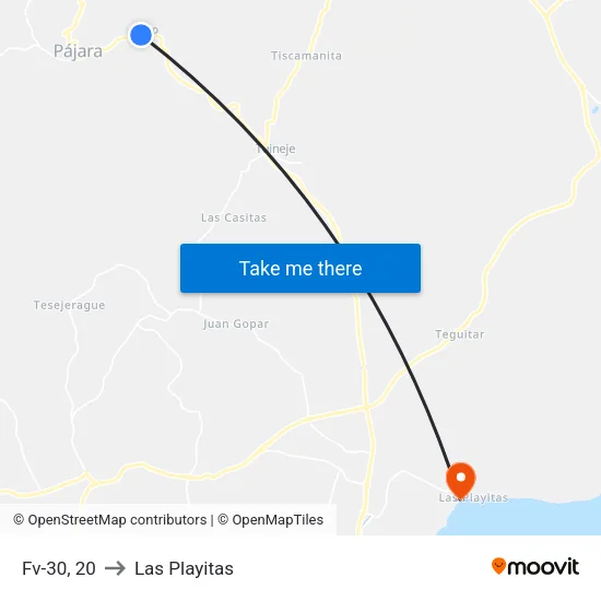 Fv-30, 20 to Las Playitas map